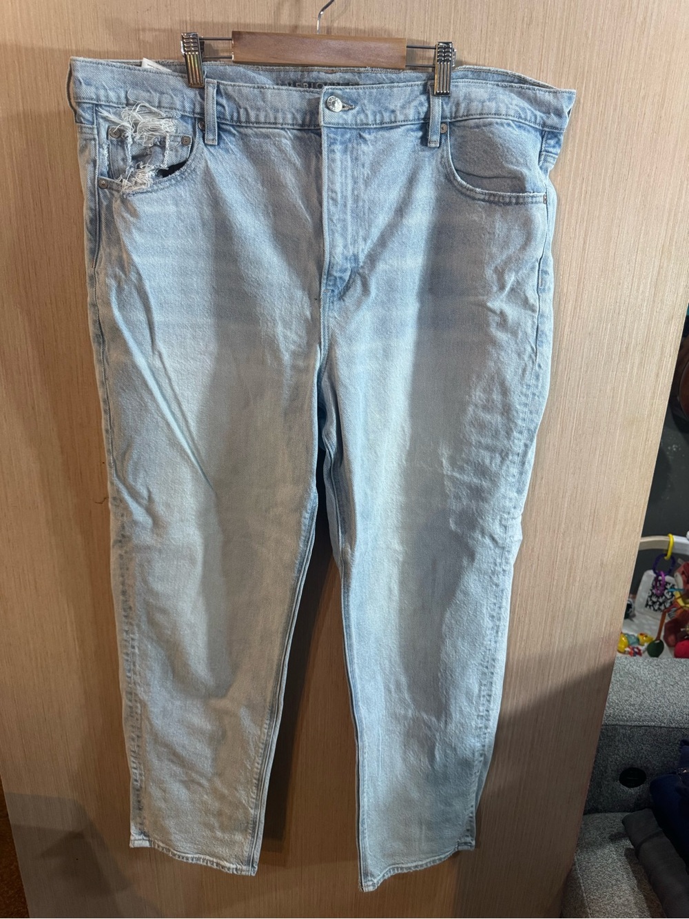 American Eagle Outfitters Super High Rise Light Wash Straight Jeans Size 20